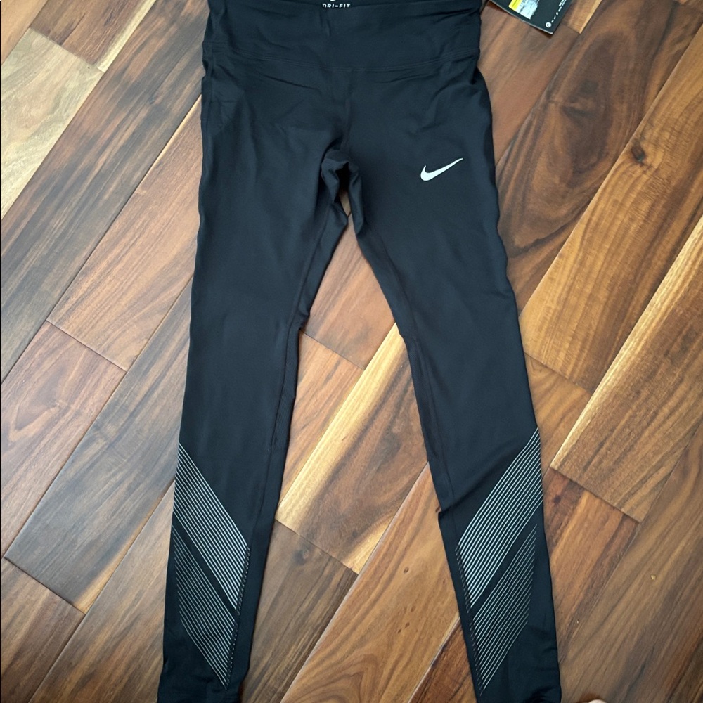 Nike Black Leggings with Silver Accents